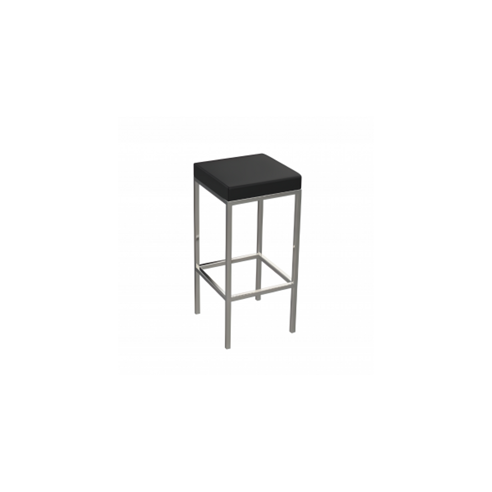 Banqueta Cozinha Cromada Quadrada Berlim Baixa 50cm Flape