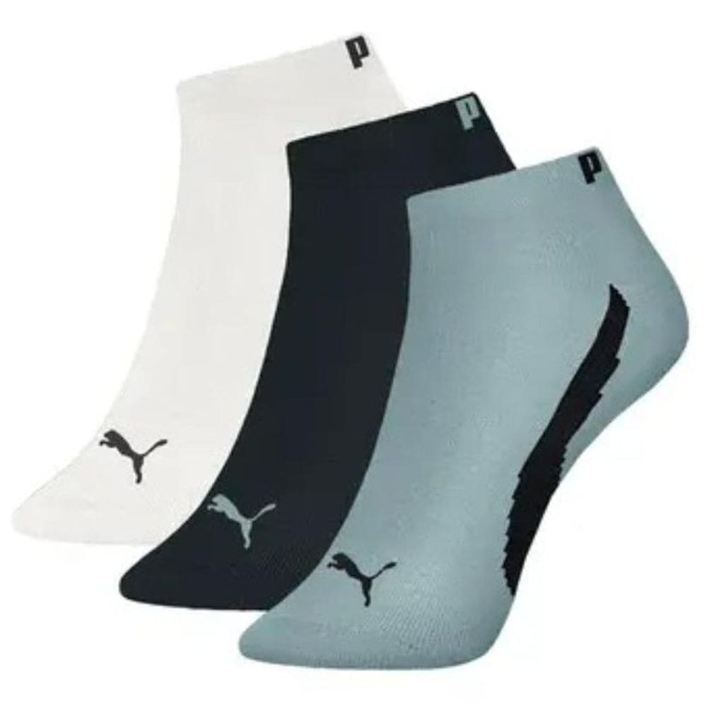 Meia Puma Sapatilha Logo c/ 3 Pares - BrancoeVerde
