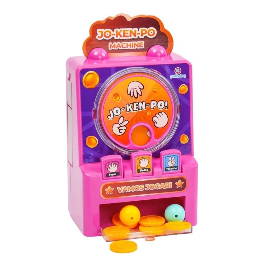 Brinquedo Infantil JO-KEN-PO Pedra Papel Tesoura com Roleta Moedas Polibrinq