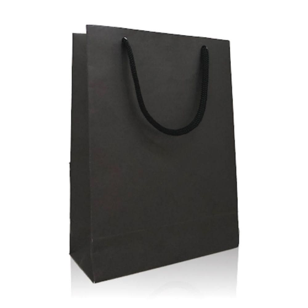 Sacola De Presente Preto Liso G 39cm X 33cm X 10cm