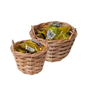 Kit Mini Cestos De Vime Redondos Páscoa - 02 Unidades