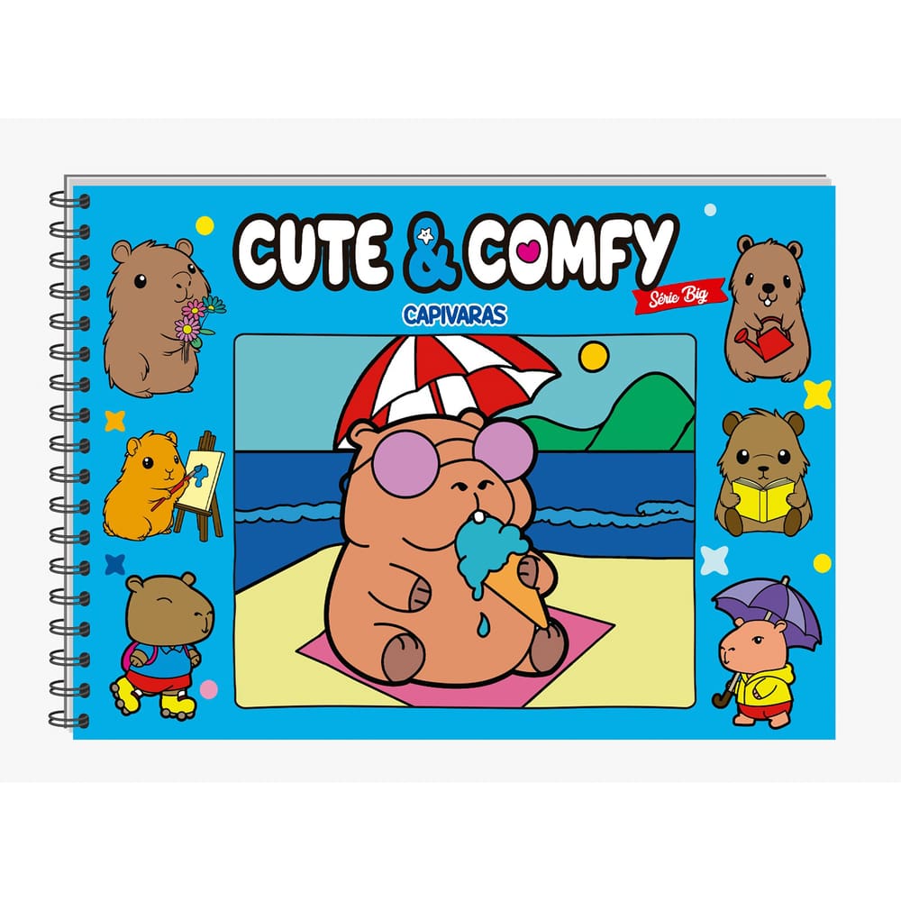Cute & Comfy Série Big - Capivaras - Capa Dura com Espiral