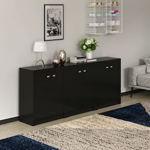 Conjunto para Escritório 3 Armários com 2 Portas ME4103 Preto