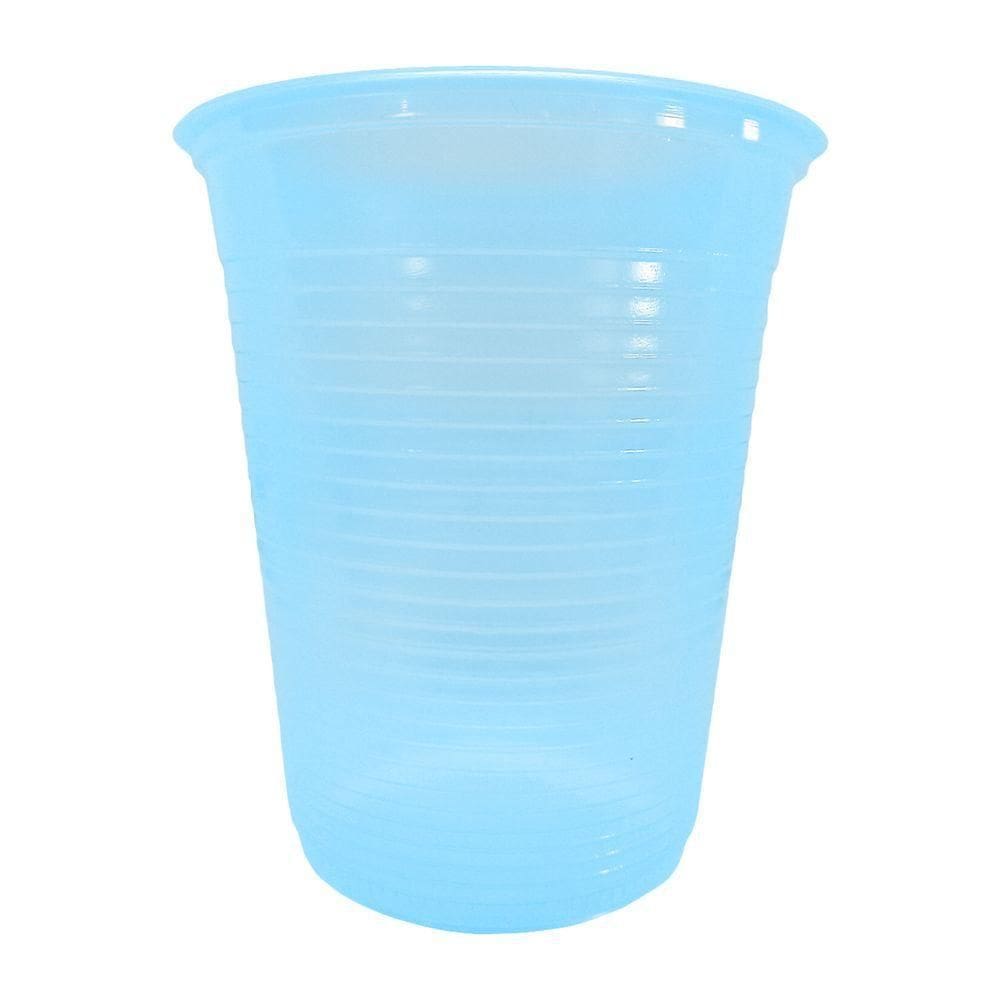 Copo Descartável Azul Neon De Festa - 200ml - 50 Unidades