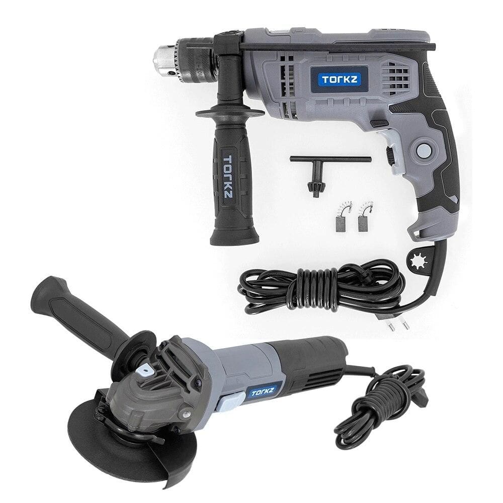 Furadeira de Impacto Profissional Torkz TRE0009 e Esmerilhadeira Angular 4.1/2” (115mm) TRE0003