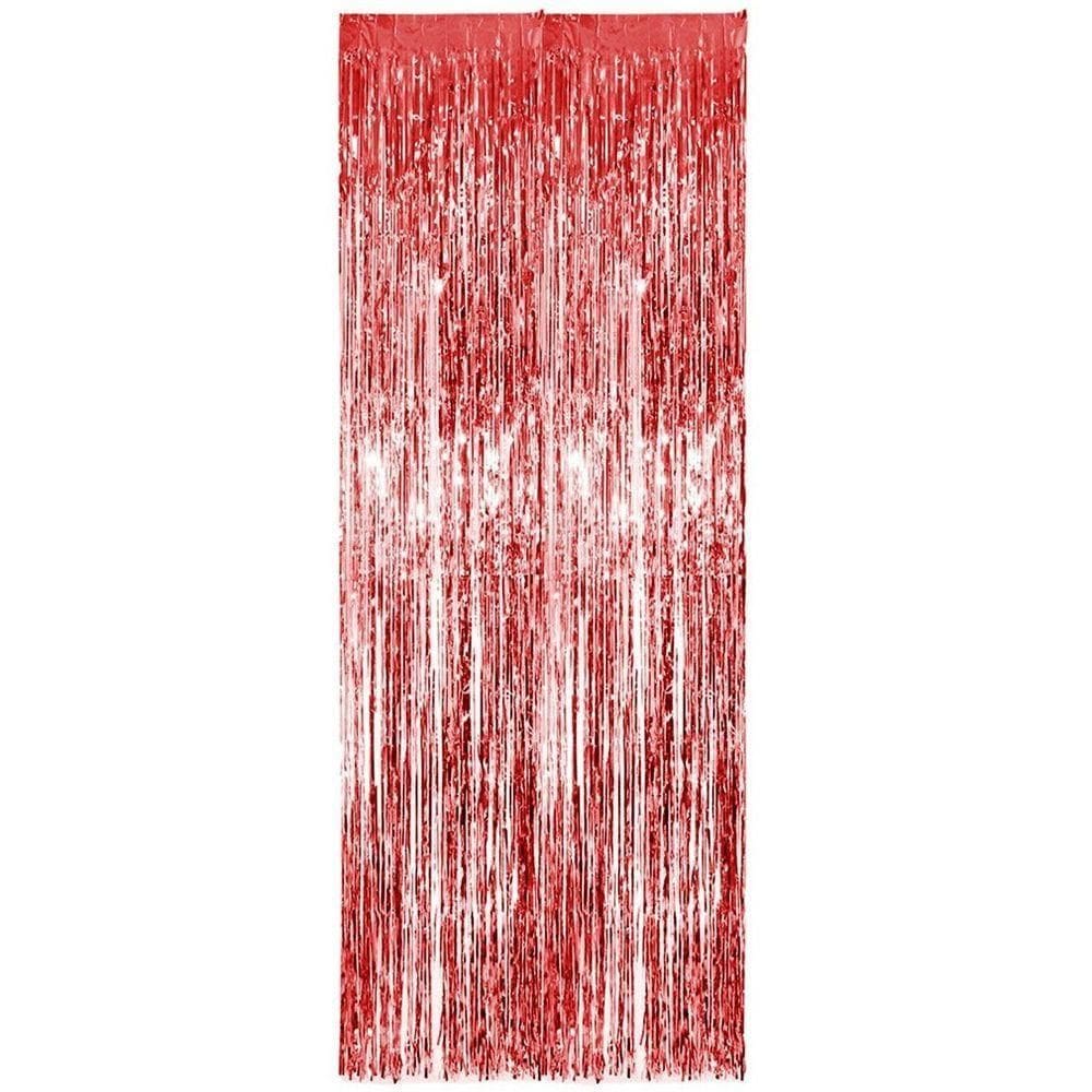 Cortina Fitas Metalizadas Vermelha - 1x2 Metros