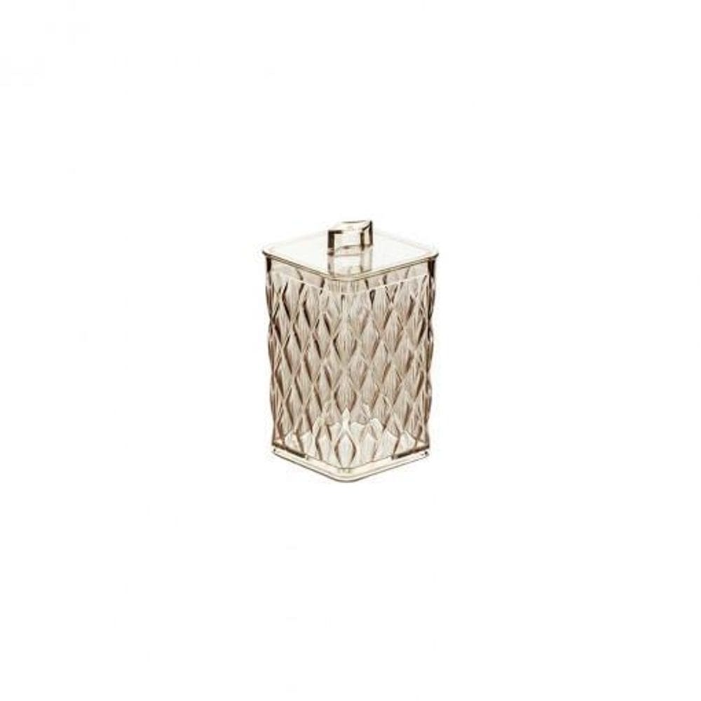 Porta Algodão Acrílico 285Ml Glamour Citrino Plasútil