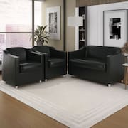 Kit 2 Poltronas e 1 Namoradeira Tilla em Tecido Sintético