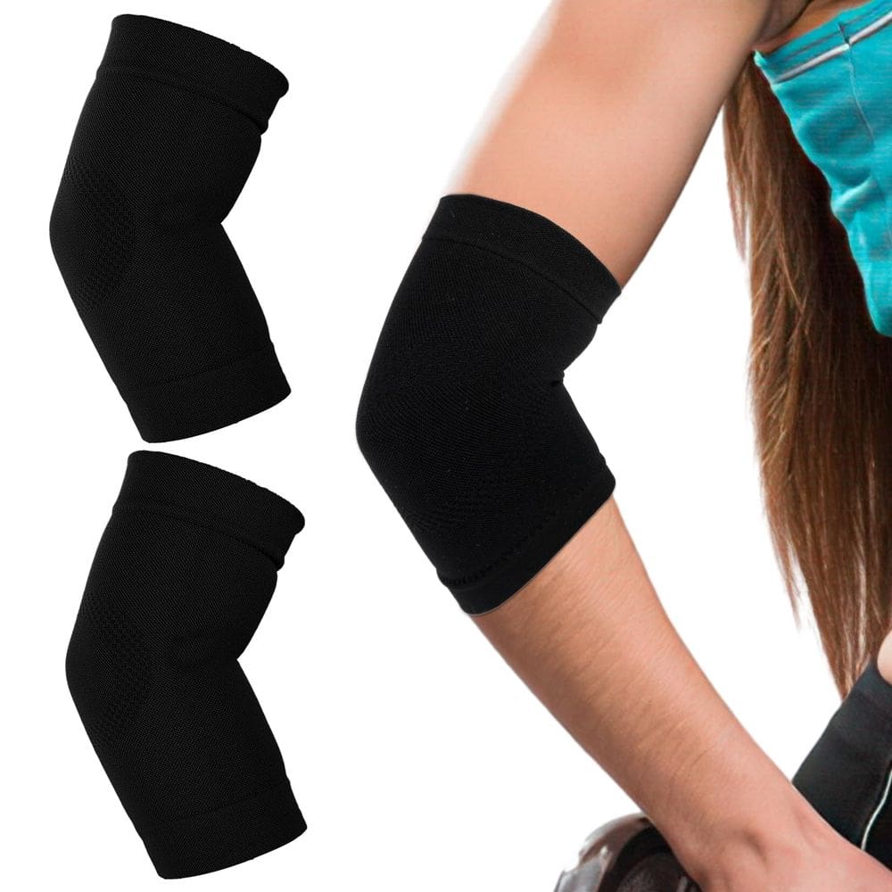 Manga de compressão de cotovelo Sibba Arm Support, 1 par, preta