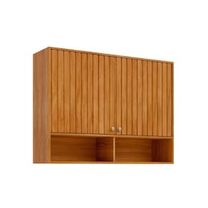 Armário Aéreo p/ Cozinha Divina c/ 2 Portas Ripadas 120 cm Cinamomo - MGM