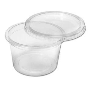 Kit Pote Tampa Plástico Transparente Pp 250ml - 25 Un