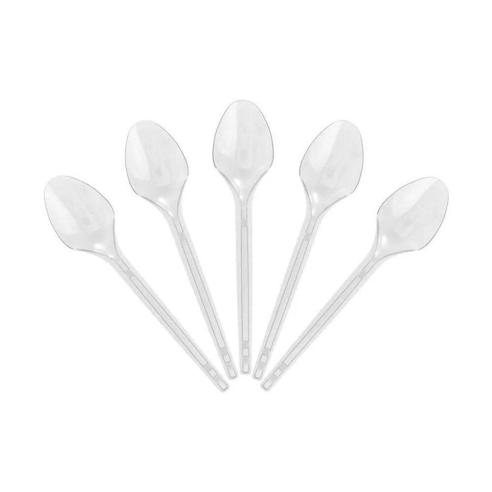 Mini Colher Cristal Transparente - 100 Unidades