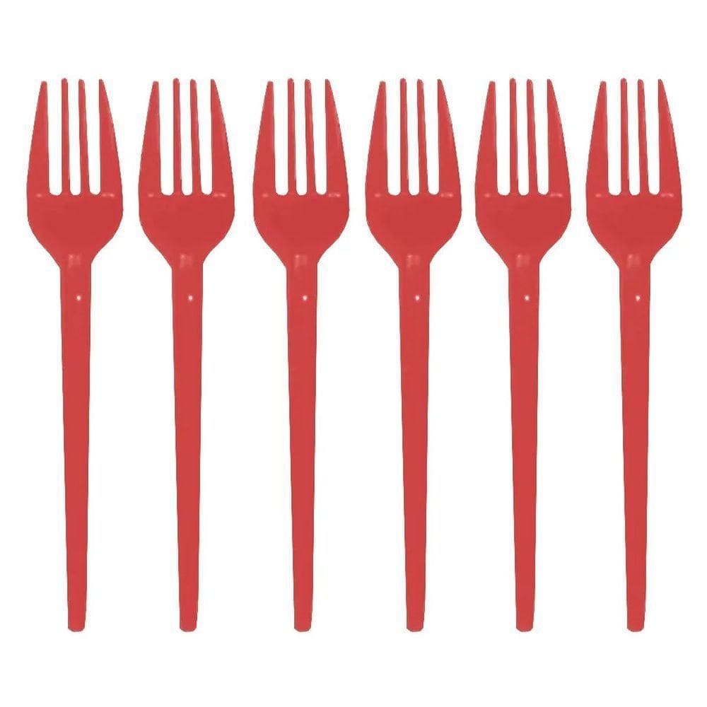Garfinho Descartável Vermelho Para Festas - 50 Unidades