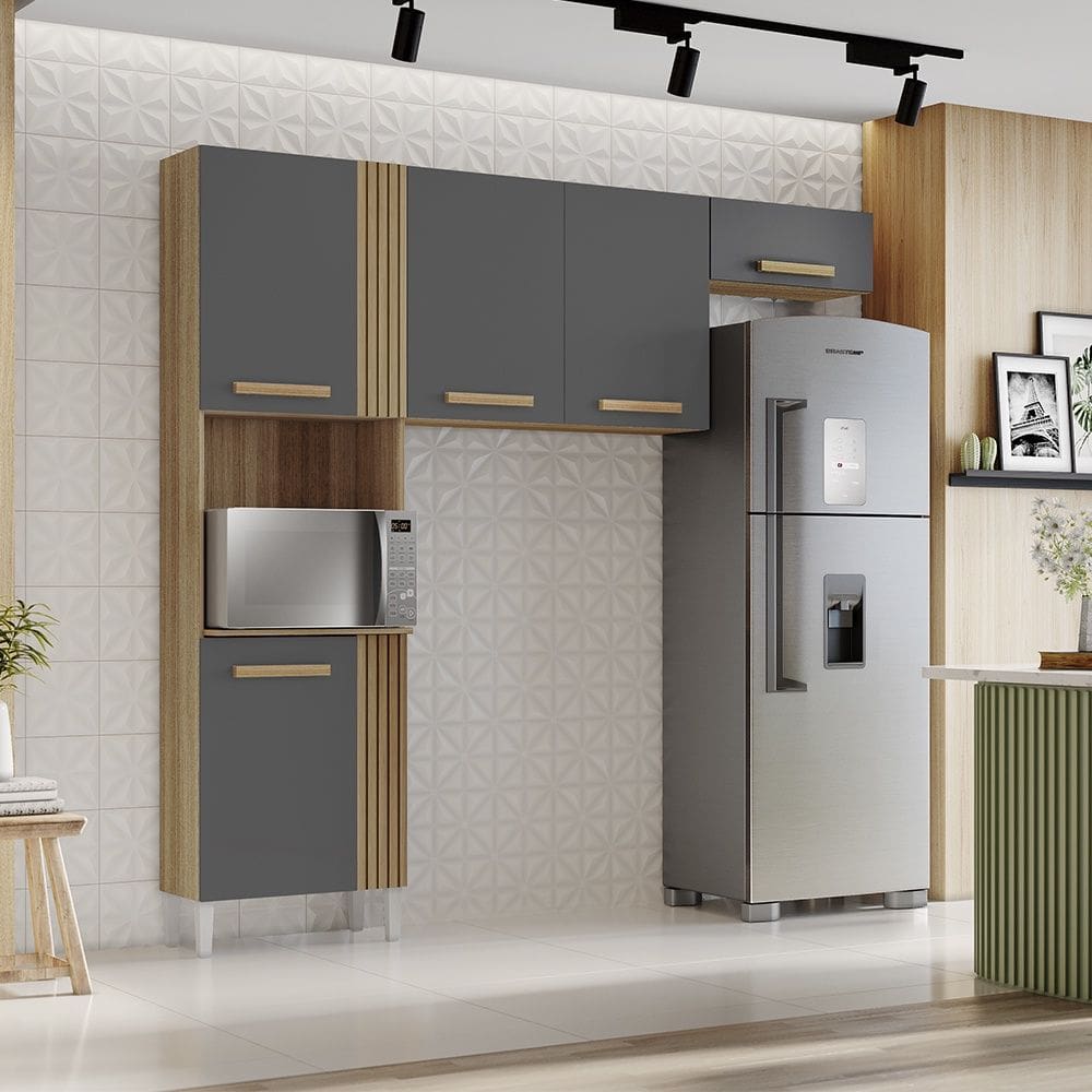 Cozinha Compacta Juma Avena Grafite Aramóveis