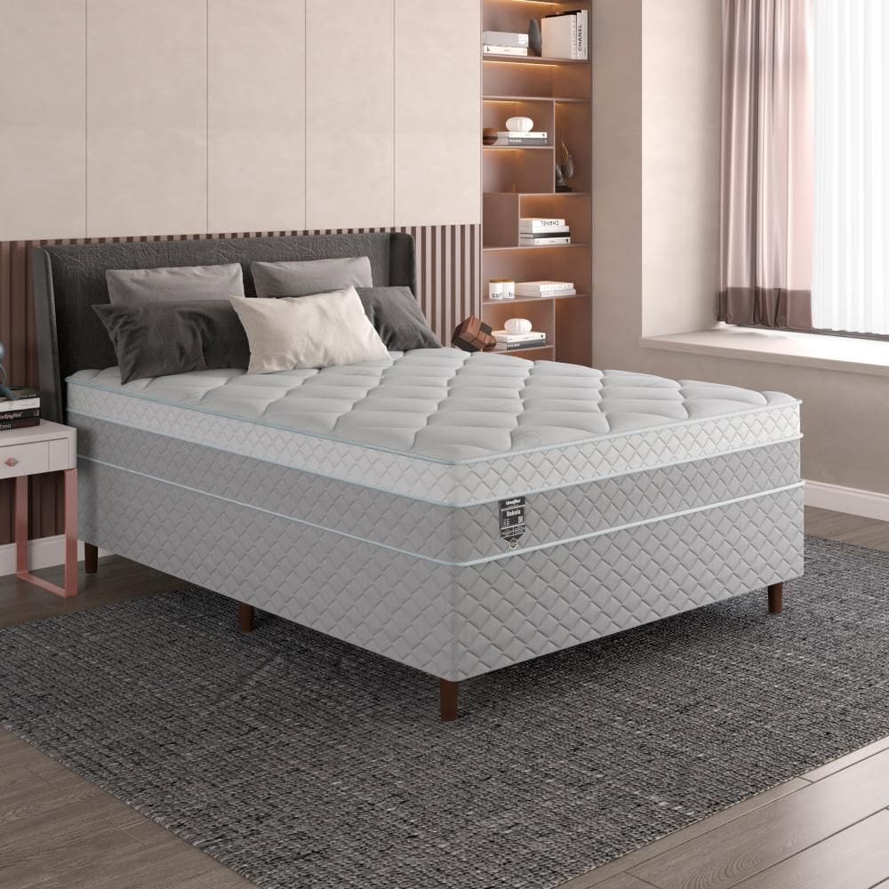Cama Box Casal E Colchao Casal Molas Ensacadas Dakota 138x188 Umaflex
