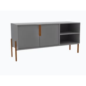 Rack LOFT grande Lateral MDF Cinza e Madeira 134x67x44