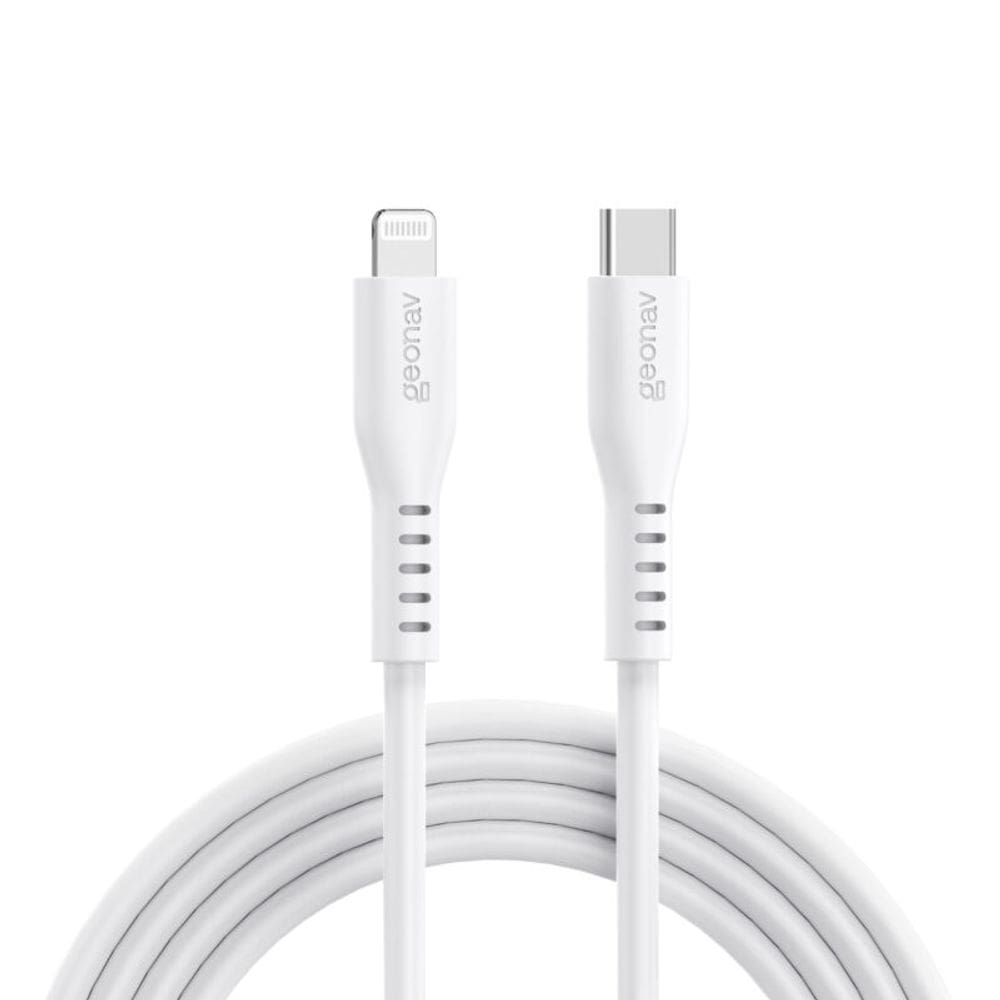 Cabo em silicone USB-C Para Lightning 1,5m Branco ESLICSWT Geonav