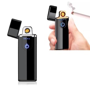 Isqueiro Eletrico Acendedor Prime Led Touch Anti Chamas Slim Ubs Recarregavel