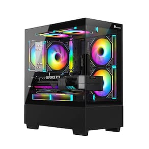 Gabinete Gamer Kyrios Micro Atx 3 Fans RBG Preto Mymax MYMAX