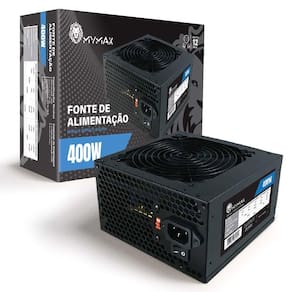 Fonte ATX 400W Real 24 Pinos Bivolt Manual Cabo Incluso MYMAX