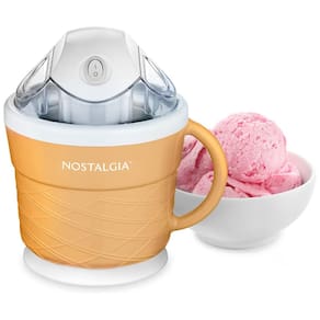 Máquina de Sorvete 1,4L Que Faz Iogurte Congelado ou Gelato em Minutos, 110V, Nostalgia, Laranja