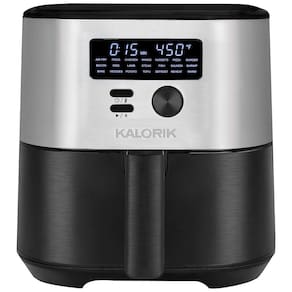 Fritadeira Elétrica Air Fryer 7L com Display LED, 21 Predefinições e Livro de Receitas, 1750W, Kalorik FT50930OW, Prata e Preto