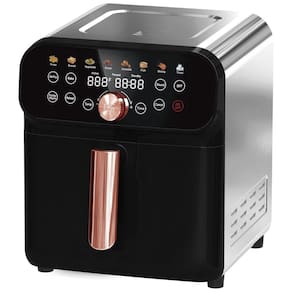 Fritadeira Elétrica Air Fryer 12 em 1, 6,2 Litros com Tela Digital LED e Cesta Própria para Máquina de Lavar Louça, 1600W, WHALL, Preta