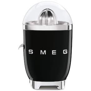 Espremedor de Suco Cítrico SMEG 50s Retro Style com Bico Anti gotejamento, Ativação Automática e Coleta Eficiente, Preto