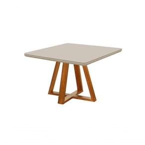 Mesa De Jantar 4 Lugares Quadrada Bela Base Madeira Luxo