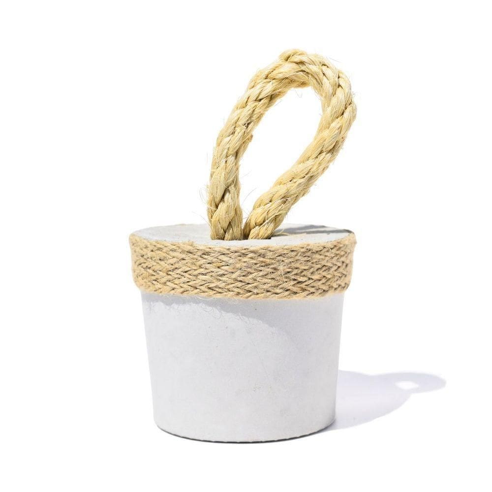 Peso De Porta Artesanal 1,3kg Concreto Com Base Anti Risco Corda