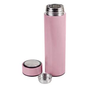 Garrafa Térmica Inox 500ml Quente Frio Tampa Rosa Nº18
