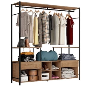 Guarda-Roupa Casal Gavetas Prateleiras Nichos Cabideiro Aço e MDF BP Bianca