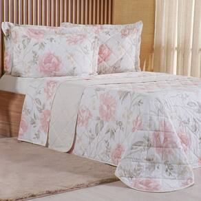 Kit Colcha Casal 200 Fios Estampada New 100% Algodão 220x240cm