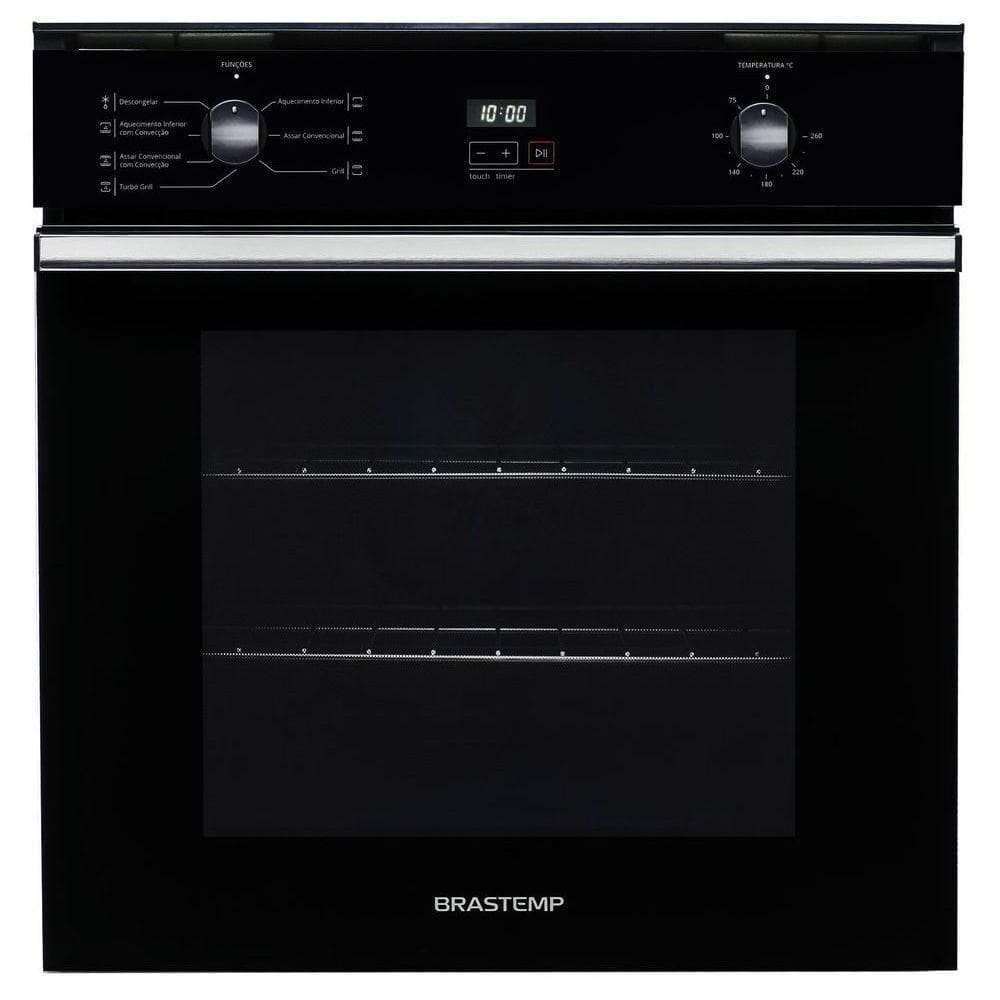 Forno de Embutir Elétrico 84 Litros Preto com Convecção e Timer Touch Brastemp 220v
