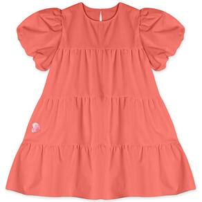 Vestido Lilica Ripilica Manga Curta Laranja