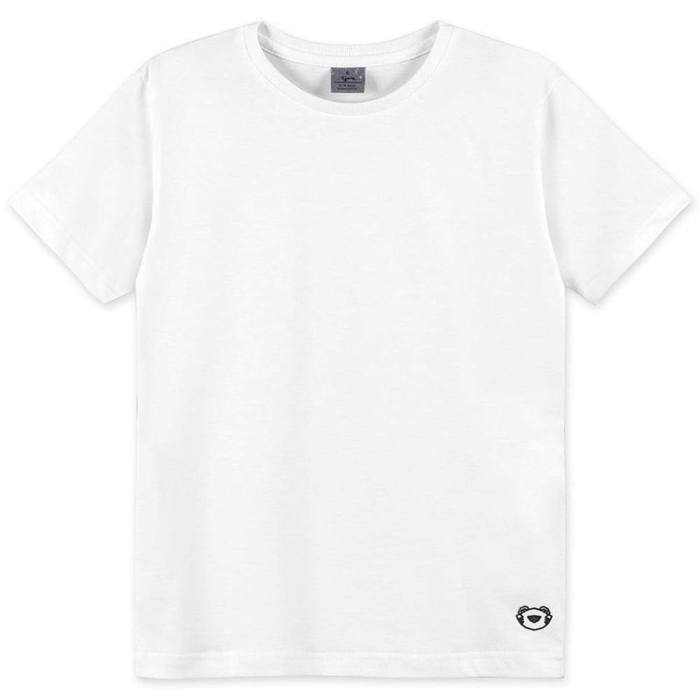 Camiseta Manga Curta Tigor T Tigre Lisa Branco