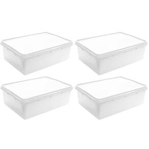 4 Caixas Organizadoras de Alimentos 11L Empilhável Hermética Plasvale Plástica Hotel