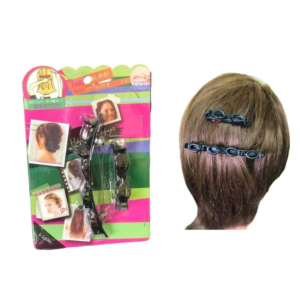 Presilha De Cabelo Bico De Pato Preto Para Penteado Com 2 Un