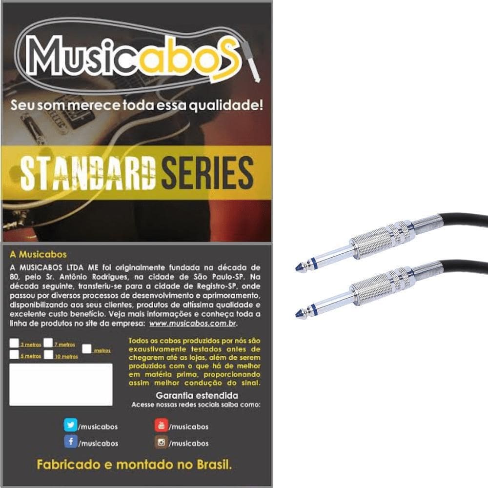 Cabo Para Instrumento P10 P10 5M Musicabos Standard Ms5P10