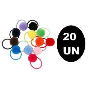 20 Elásticos Para Cabelo Pompom Maria Chiquinha Colorida