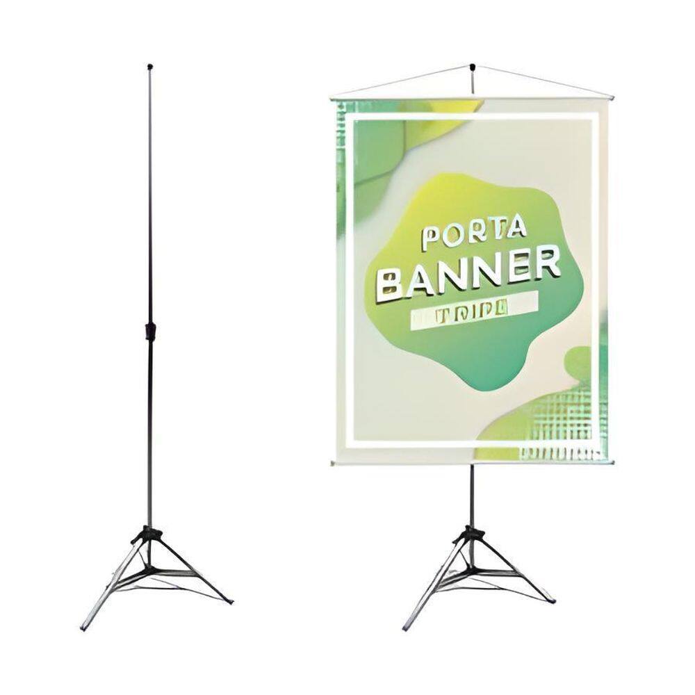 Suporte Porta Banner 1,80M Tripé Pedestal Articulado Rápido