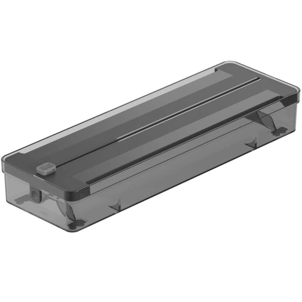 Porta Rolos Cortador Duplo Plástico PCV Alumínio Clear Preto Ou Organizador