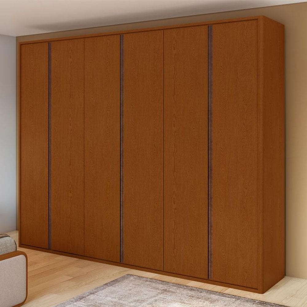 Guarda Roupa Casal Ambiente Leder 6 Portas Frassino - Lopas