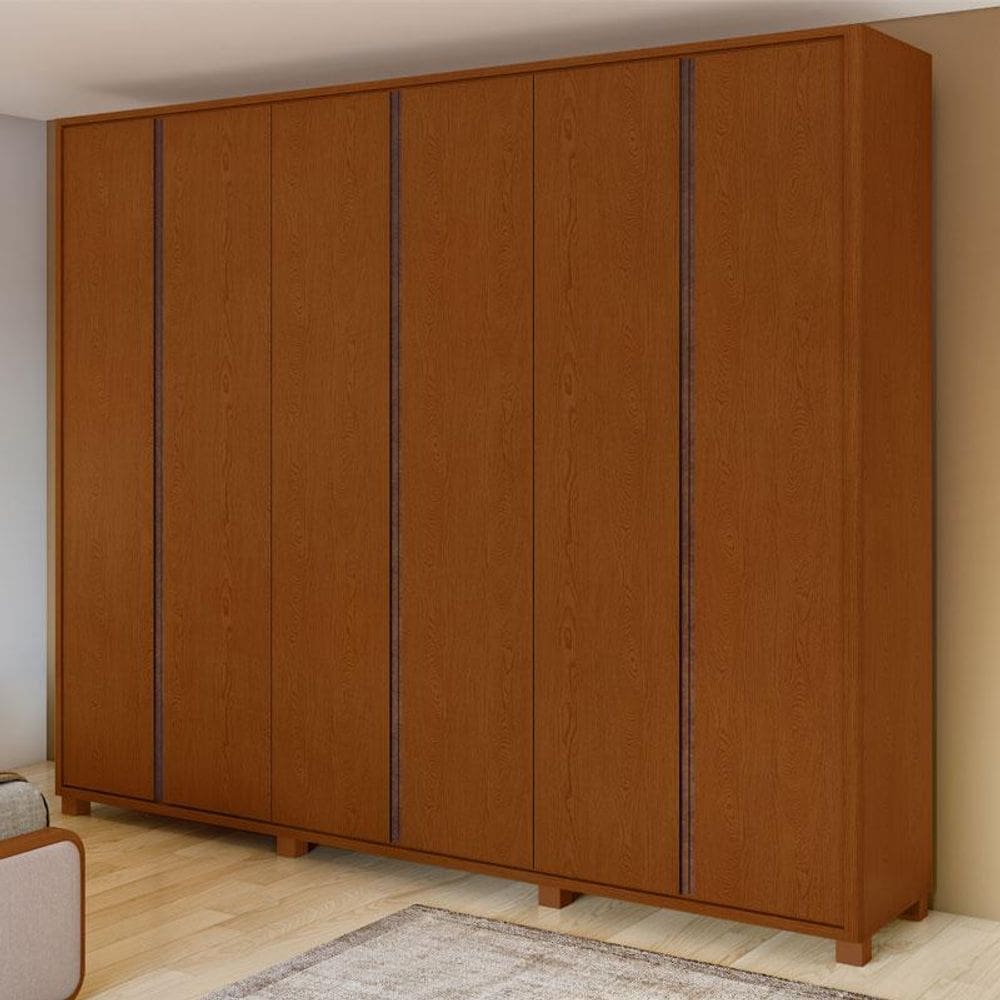 Guarda Roupa Casal Ambiente Leder 6 Portas Frassino com Pés - Lopas