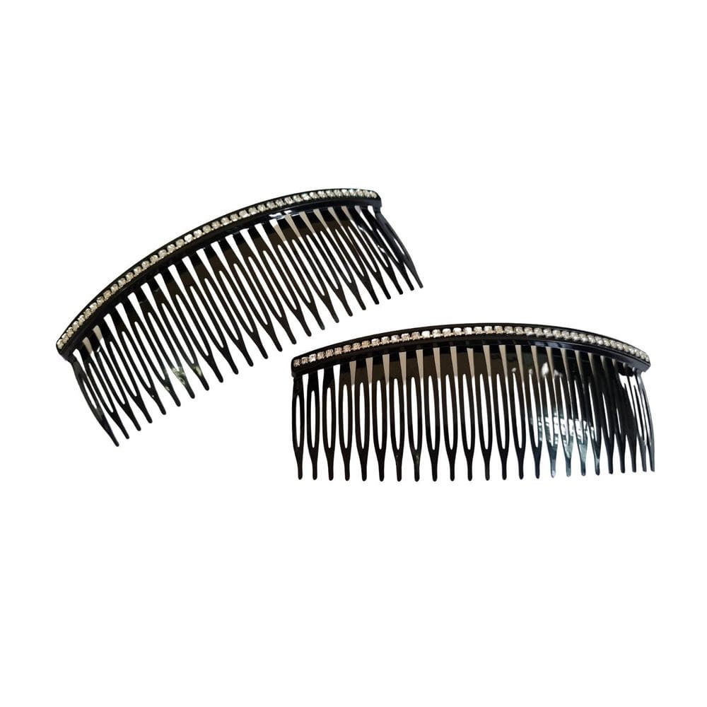 Kit 2 Peças Grampo Pente Plástico De Cabelo Com Strass