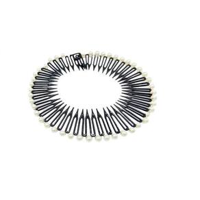 Tiara Bell 12Cm Preta Com Pérola Prendedor Cabelo