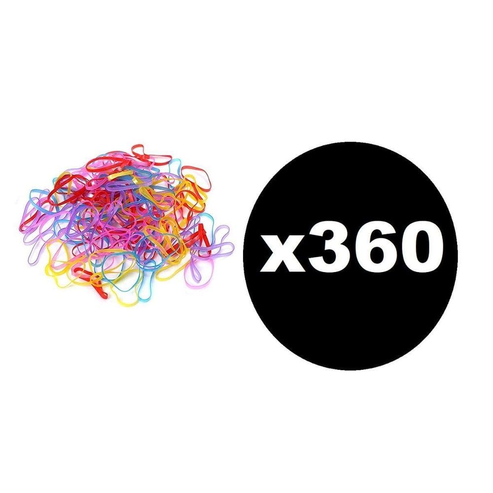360 Elásticos De Silicone Cabelo Xuxinha Colorida Infantil
