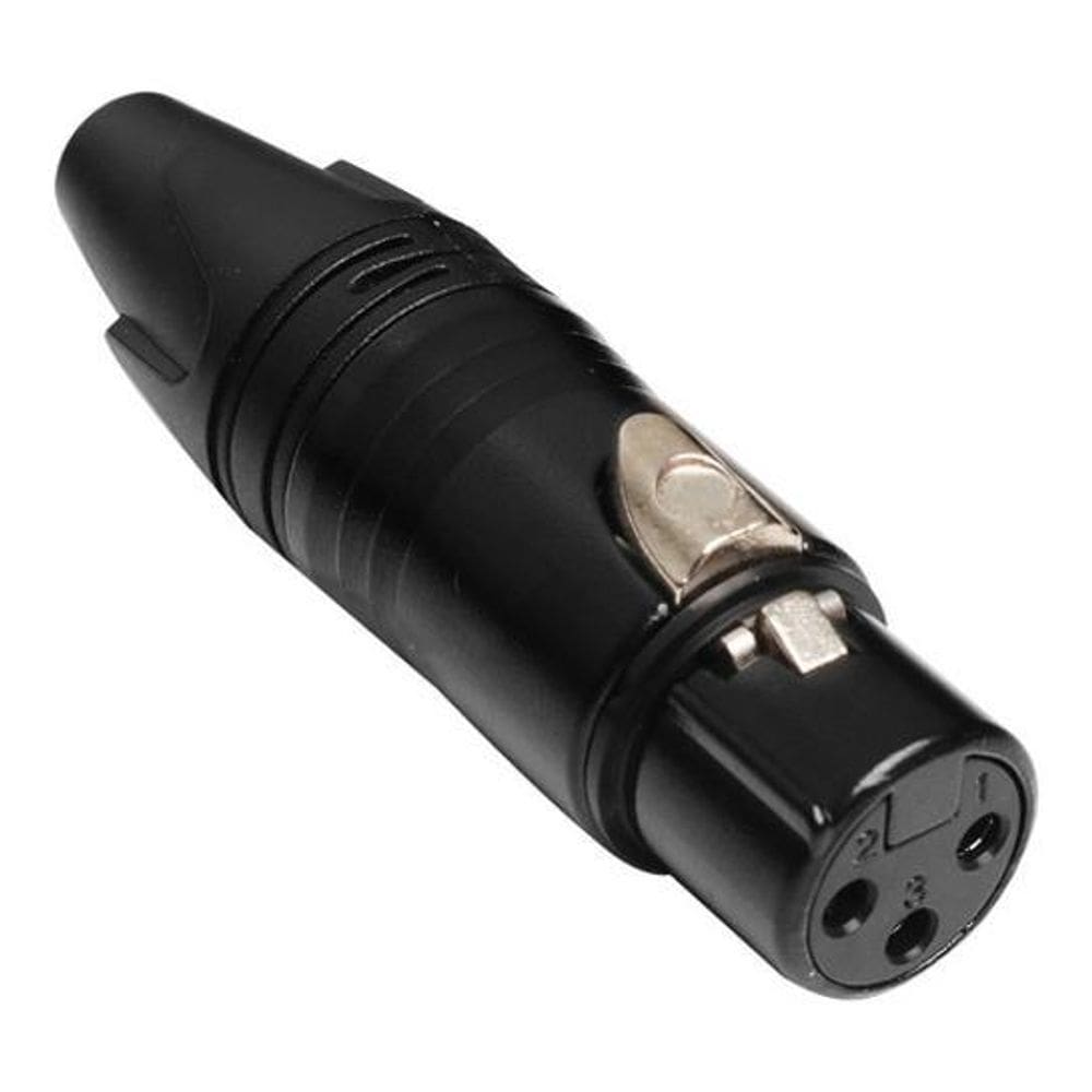 Conector Xlr Canon Fêmea Metal Dmx Preto Lu-71225Bk Luminos
