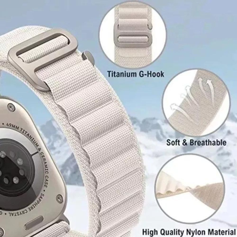 Pulseira Loop Alpine Smartwatch Watch Ultra 42Mm 49Mm Preto