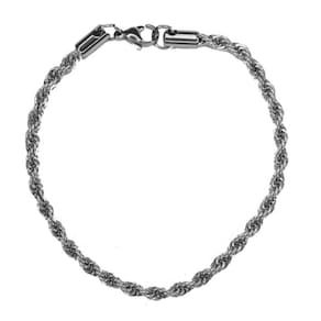 Pulseira Masculina Aço Elo Baiano 3Mm Anti Alergico 21Cm P13
